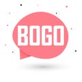 BOGO, sale banner design template, buy 1 get 1 free, discount speech bubble tag, vector illustration Royalty Free Stock Photo