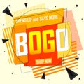 BOGO, Sale banner design template, buy 1 get 1 free, discount tag, app icon, vector illustration Royalty Free Stock Photo