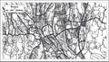 Bogor Indonesia City Map in Black and White Color. Outline Map