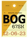 Bogota airport luggage tag