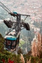 Bogota cable car reaching the top of Monserrate Royalty Free Stock Photo