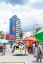 Bogota city San Victorino square open market