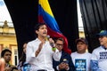 BOGOTA, COLOMBIA - 16 AUGUST 2023. Ariel Ricardo Armel at the march asking for Gustavo Petro impeachment. Peaceful protest march