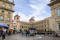 Bogota, Colombia - 2 Julio 2023. People enjoying a sunday at Bolivar Square in Bogota city center