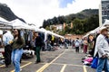 BOGOTA, COLOMBIA - JULY 2023. View of a flea market at Bogota city center