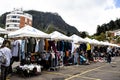 BOGOTA, COLOMBIA - JULY 2023. View of a flea market at Bogota city center