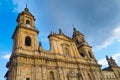 BOGOTA, COLOMBIA OCTOBER 22, 2017: Main square with church, Bolivar square in Bogota, Colombia, Latin America Royalty Free Stock Photo