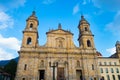 BOGOTA, COLOMBIA OCTOBER 22, 2017: Main square with church, Bolivar square in Bogota, Colombia, Latin America Royalty Free Stock Photo