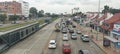 147th street at cedritos neighboorhod during bogota no car day event in sunny morning