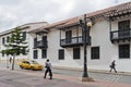 Bogota, Colombia - October 1, 2013: Typical street of touristy d