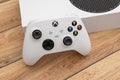 Bogota Colombia, Septiembre 2023, Xbox Series S, white video game console, manufactured by Microsoft, Next generation