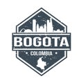 Bogota Colombia Travel Stamp Icon Skyline City Design Tourism Seal Vector.