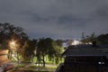 Bogota downtown neighborhood night lights view from a rooftop with cloudy sky Royalty Free Stock Photo