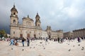 Plaza de Bolivar and Cathedral at the main square in downtown Bogota Royalty Free Stock Photo