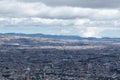 Bogota landscape viewed from eastern mountains with andean mountain range Royalty Free Stock Photo