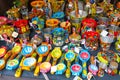 Bogota market of Usaquen colorful ceramic kitchen objects