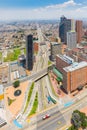 Bogota Santa Fe and Paloquemao districts aerial view