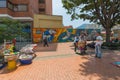 Bogota Santa Fe snack sellers in the street