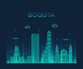 Bogota skyline Colombia Trendy vector linear city