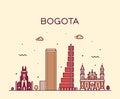 Bogota skyline Colombia Trendy vector linear city