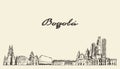 Bogota skyline Colombia vector city drawn sketch