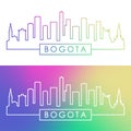 Bogota skyline. Colorful linear style.