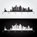 Bogota skyline and landmarks silhouette