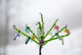 Bohemia glass tree. Czech handcraft. Spring.