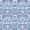 Bohemian blue and white abstract seamless pattern.