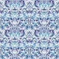 Bohemian blue and white abstract seamless pattern.