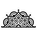 Indian half mandala vector pattenr, geometric black design perfect for greeting card or wedding invitation