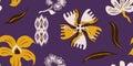 Bohemian Exotic Abstract Stylized Seamless Pattern. Royalty Free Stock Photo