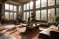 bohemian home with large windows and natural light, bringing in the outdoors