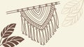 Bohemian Macrame Wall Art with Organic Patterns, vector design Generative AI Royalty Free Stock Photo