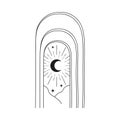 Bohemian Modern Arch Logo Design. Crescent, Stars Royalty Free Stock Photo