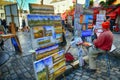 Bohemian painters working in Paris in Montmartre district. Royalty Free Stock Photo