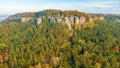 Bohemian Paradise. Sandstone rock formation group in Cesky raj at sunset.