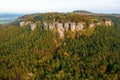 Bohemian Paradise. Sandstone rock formation group in Cesky raj at sunset.