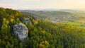 Bohemian Paradise. Sandstone rock formation group in Cesky raj at sunset.