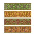 Bohemian patterned ribbon design. Move ornament elements to Brush Panel to create vector pattern brushes