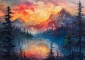 Bohemian Reflections: A Dreamy Mountain Lake Sunset Album Cover