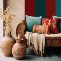 Bohemian styled interior design mood board