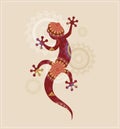 Bohemian, Tribal, Ethnic background with lizard