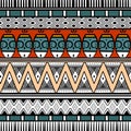 Bohemian tribal seamless pattern with hand drawn ethnic background colorful trendy abstract for fashion textile print. Maya Royalty Free Stock Photo