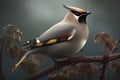 Bohemian Waxwing - Bombycilla cinerea Generative AI animal ai