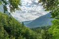 Bohinj lake, view from footpath to Black lake, Julian Alpe, Slovenia Royalty Free Stock Photo