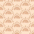 Boho Aztec Sun Seamless Pattern Tribal Background
