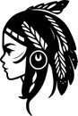 Boho - black and white vector illustration Royalty Free Stock Photo