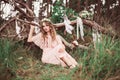 Boho Bride With Dream Catchers In Forest