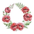 Boho bright watercolor wreath. Royalty Free Stock Photo
